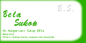 bela sukop business card