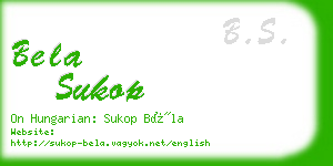 bela sukop business card